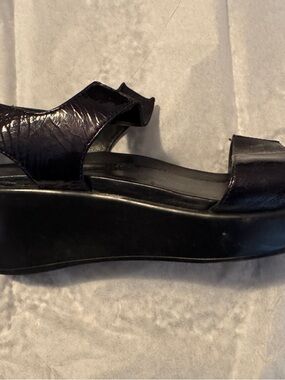 Dansko Black Platform Slide Sandals